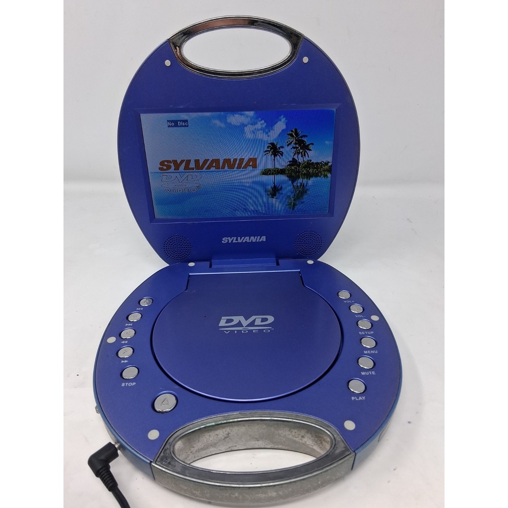 Sylvania SDVD7046 Blue Portable DVD Player No Remote - read. Z